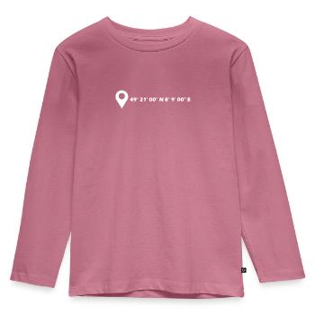 Neustadt an der Weinstraße Koordinaten - Kinder Premium Bio Langarmshirt - Mauve - Vorne - AI Model Kid Female (0cm)