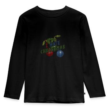 Anti I Hate Christmas Shirt Against Christmas - Kids' Premium Longsleeve Shirt - black - Front - AI Model Kid Male (0cm)