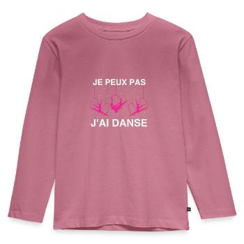 Ich kann nicht, ich habe getanzt - Kinder Premium Bio Langarmshirt - Mauve - Vorne - AI Model Kid Female (0cm)
