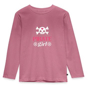 Pirate Skull for Girl - Kids' Premium Longsleeve Shirt - mauve - Front - AI Model Kid Female (0cm)