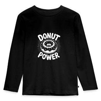 Drôle Donut Design Big Donut - T-shirt manches longues Premium Enfant - noir - Devant - AI Model Kid Male (0cm)