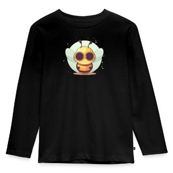 Biene Sonnenbrille Brummer Honigbiene - Kinder Premium Bio Langarmshirt - Schwarz - Vorne - AI Model Kid Male (0cm)