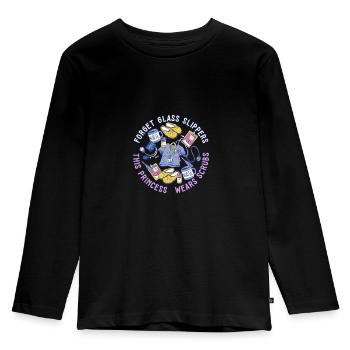 Forget The Glass Slippers This Princess Wears - Kids' Premium Longsleeve Shirt - black - Front - AI Model Kid Male (0cm)
