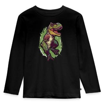 Trex Dinosaure Football Américain Dino Dinosaurier - T-shirt manches longues Premium Enfant - noir - Devant - AI Model Kid Male (0cm)