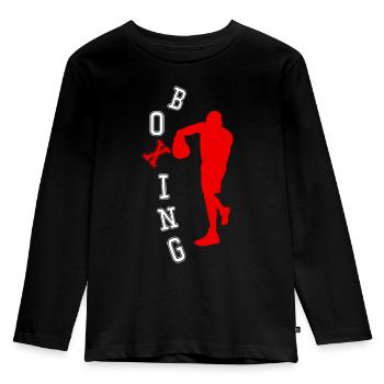 Boxen Boxer Gefahr - Kinder Premium Bio Langarmshirt - Schwarz - Vorne - AI Model Kid Male (0cm)