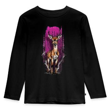 Merveille innocente : Bébé cerf tacheté - T-shirt manches longues Premium Enfant - noir - Devant - AI Model Kid Male (0cm)