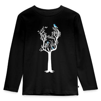 Gitarren Baum / Songwriter Musiker Geschenkidee - Kinder Premium Bio Langarmshirt - Schwarz - Vorne - AI Model Kid Male (0cm)