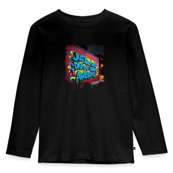 Just another day of being awesome - Kids' Premium Longsleeve Shirt - black - Front - AI Model Kid Male (0cm)