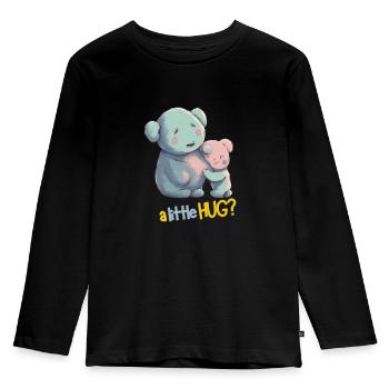 UN PETIT CÂLIN ? - T-shirt manches longues Premium Enfant - noir - Devant - AI Model Kid Male (0cm)