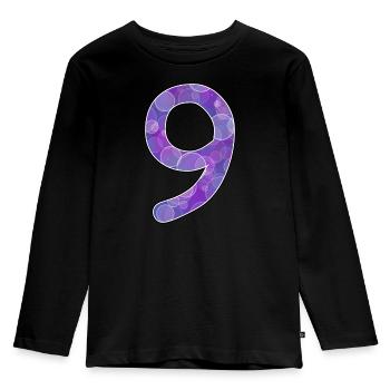 Nine birthdays 9 - Kids' Premium Longsleeve Shirt - black - Front - AI Model Kid Male (0cm)