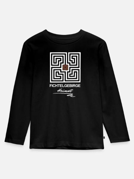 Fichtelgebirgs-Labyrinth - Kinder Premium Bio Langarmshirt - Schwarz