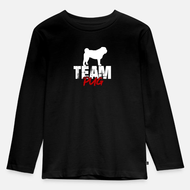 Team Mops - Kinder Premium Bio Langarmshirt - Schwarz