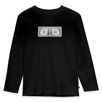 Dollar | Geschenkidee - Kinder Premium Bio Langarmshirt - Schwarz - Vorne - AI Model Kid Male (0cm)