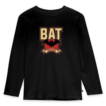 BAT - Kinder Premium Bio Langarmshirt - Schwarz - Vorne - AI Model Kid Male (0cm)