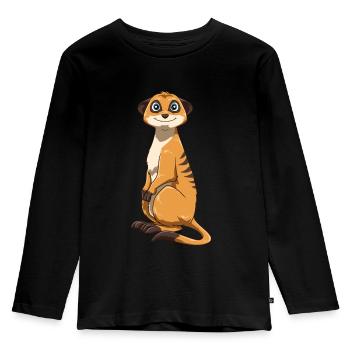 Erdmännchen für einen Erdmännchen Liebhaber - Kinder Premium Bio Langarmshirt - Schwarz - Vorne - AI Model Kid Male (0cm)