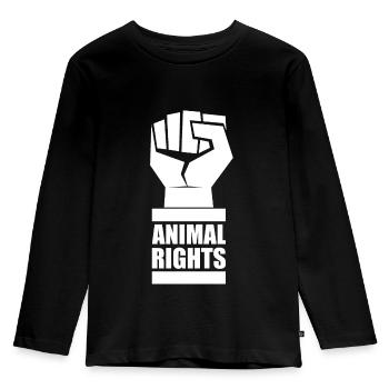ANIMAL RIGHTS - Kids' Premium Longsleeve Shirt - black - Front - AI Model Kid Male (0cm)