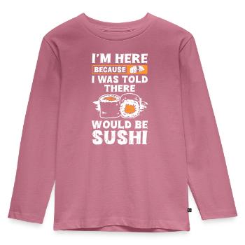 Japanese Rice Yummy Chopsticks - Kids' Premium Longsleeve Shirt - mauve - Front - AI Model Kid Female (0cm)