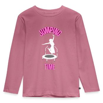 Jumping Time Fitnesstrampolin Trampolinspringen - Kinder Premium Bio Langarmshirt - Mauve - Vorne - AI Model Kid Female (0cm)