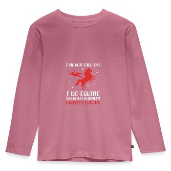 Dressage Dressage Horse Dressage Rider - Kids' Premium Longsleeve Shirt - mauve - Front - AI Model Kid Female (0cm)