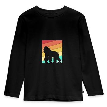Gorilla - Kids' Premium Longsleeve Shirt - black - Front - AI Model Kid Male (0cm)