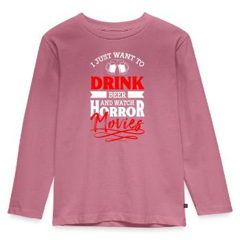 Filmliebhaber Kinoabend Hollywood - Kinder Premium Bio Langarmshirt - Mauve - Vorne - AI Model Kid Female (0cm)
