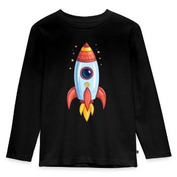 Fusée - T-shirt manches longues Premium Enfant - noir - Devant - AI Model Kid Male (0cm)