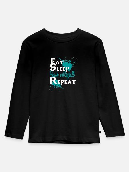 Beachvolleyball - Kinder Premium Bio Langarmshirt - Schwarz