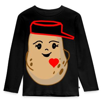 Cordiale pomme de terre Légumes Fantaisie - T-shirt manches longues Premium Enfant - noir - Devant - AI Model Kid Male (0cm)