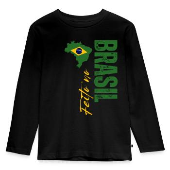 Made in Brazil, I love Brazil - Kids' Premium Longsleeve Shirt - black - Front - AI Model Kid Male (0cm)