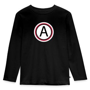 Letter a - Kids' Premium Longsleeve Shirt - black - Front - AI Model Kid Male (0cm)