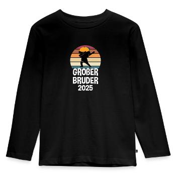 großer bruder 2025 dab - Kinder Premium Bio Langarmshirt - Schwarz - Vorne - AI Model Kid Male (0cm)