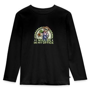 Allotment Garden Spooky Skeleton Halloween - Kids' Premium Longsleeve Shirt - black - Front - AI Model Kid Male (0cm)
