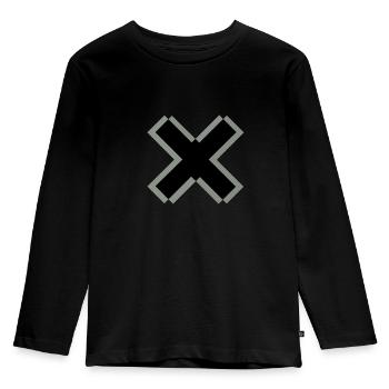 GRAU - Kinder Premium Bio Langarmshirt - Schwarz - Vorne - AI Model Kid Male (0cm)