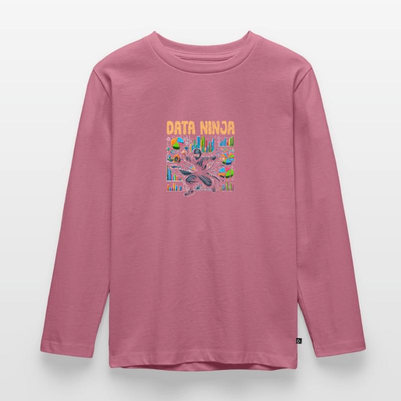 Data Ninja Retro Data Science Deep Learning For Kinder Premium Bio Langarmshirt