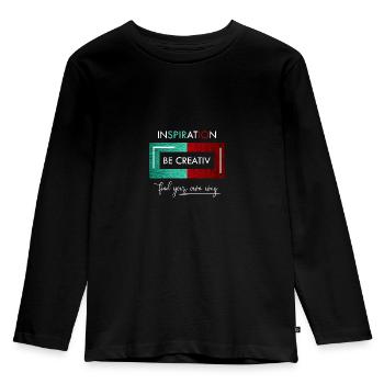 Inspiration Be creative - Kids' Premium Longsleeve Shirt - black - Front - AI Model Kid Male (0cm)