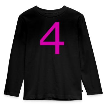 4 - Kinder Premium Bio Langarmshirt - Schwarz - Vorne - AI Model Kid Male (0cm)