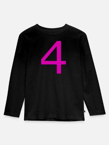 4 - Kinder Premium Bio Langarmshirt - Schwarz