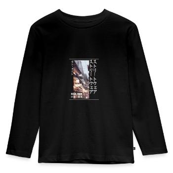 Esthétique streetwear japonaise - T-shirt manches longues Premium Enfant - noir - Devant - AI Model Kid Male (0cm)
