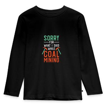 Mine Minenarbeiter - Kinder Premium Bio Langarmshirt - Schwarz - Vorne - AI Model Kid Male (0cm)