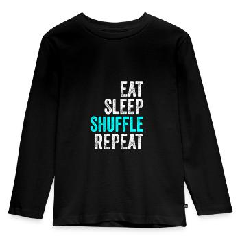 SHUFFLE Techno Electronic Dance House Tanz EDM - Kinder Premium Bio Langarmshirt - Schwarz - Vorne - AI Model Kid Male (0cm)