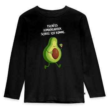 Tschüss Kindergarten Schule Ich Komme Avocado - Kinder Premium Bio Langarmshirt - Schwarz - Vorne - AI Model Kid Male (0cm)