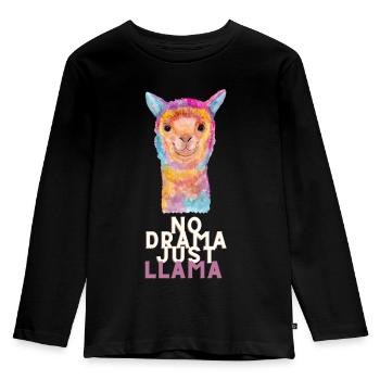 Pas de drame juste llama idée cadeau animaux - T-shirt manches longues Premium Enfant - noir - Devant - AI Model Kid Male (0cm)