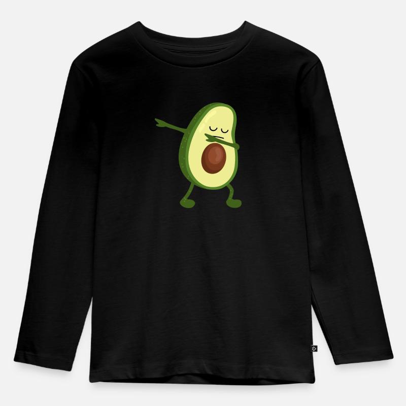 Dabbing Avocado - Dab Dance - Lustig - Cool -Trend - Kinder Premium Bio Langarmshirt - Schwarz