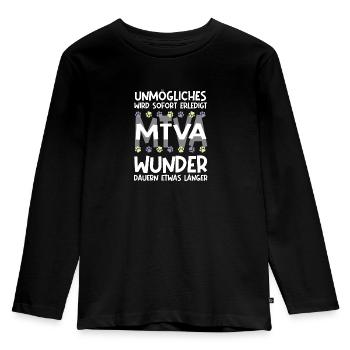 unmögliches wird erledigt wunder dauern mtva - Kinder Premium Bio Langarmshirt - Schwarz - Vorne - AI Model Kid Male (0cm)