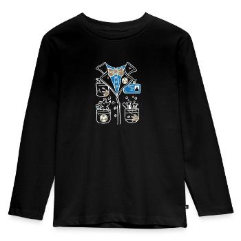 MTLA Labor kittel, laborantin - Kinder Premium Bio Langarmshirt - Schwarz - Vorne - AI Model Kid Male (0cm)