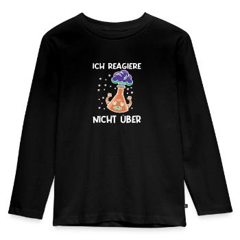Ich reagiere nicht über mtla labor design - Kinder Premium Bio Langarmshirt - Schwarz - Vorne - AI Model Kid Male (0cm)