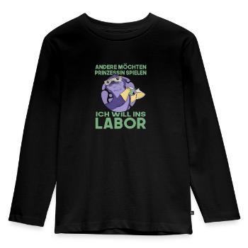 Andere möchten Prinzessin spielen mtla design - Kinder Premium Bio Langarmshirt - Schwarz - Vorne - AI Model Kid Male (0cm)