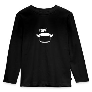 Topf Deckel Partnerlook - Topf - Kinder Premium Bio Langarmshirt - Schwarz - Vorne - AI Model Kid Male (0cm)