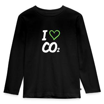 I love Co2 Anti Grüne Demonstration - Kinder Premium Bio Langarmshirt - Schwarz - Vorne - AI Model Kid Male (0cm)