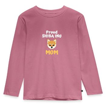Proud Shiba Inu dog mom - Kids' Premium Longsleeve Shirt - mauve - Front - AI Model Kid Female (0cm)